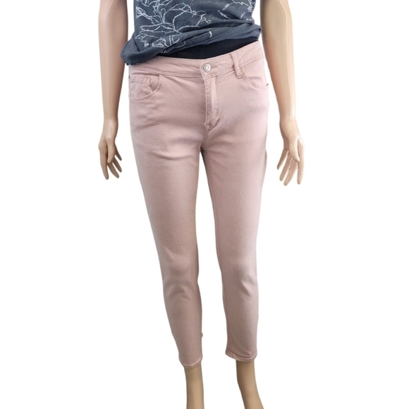 Kensie jeans Womens Effortless Ankle Mid Rise Pink Denim Size 8 - Picture 3 of 16